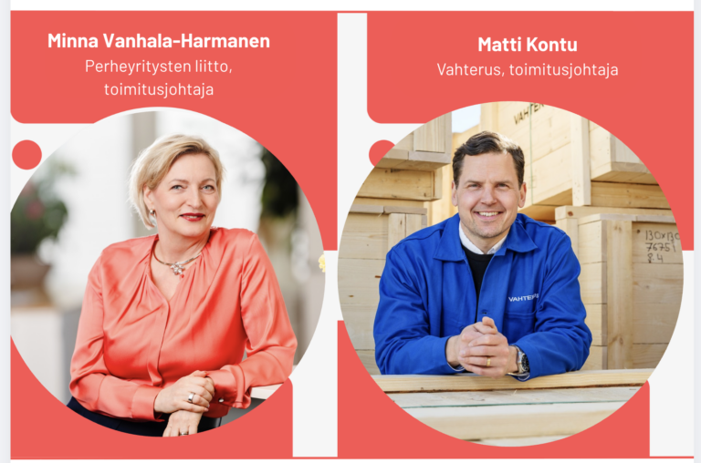 SuomiAreenassa kuuluu perheyritysten ääni - lavalla MInna Vanhala-Harmanen ja Matti Kontu